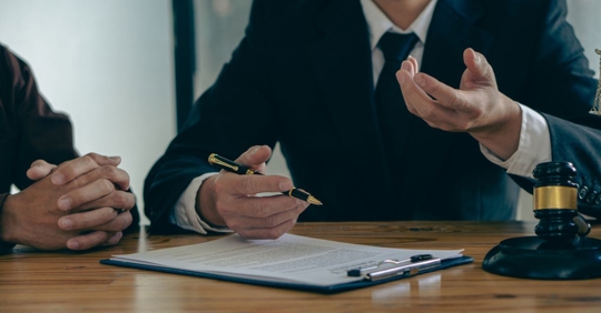 lawyer explaining process to client
